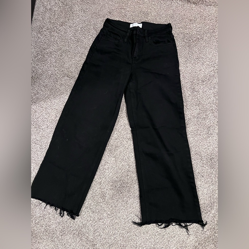 VERVET BY FLYING MONKEY Black Wide Leg Crop Jeans - Picture 4 of 7